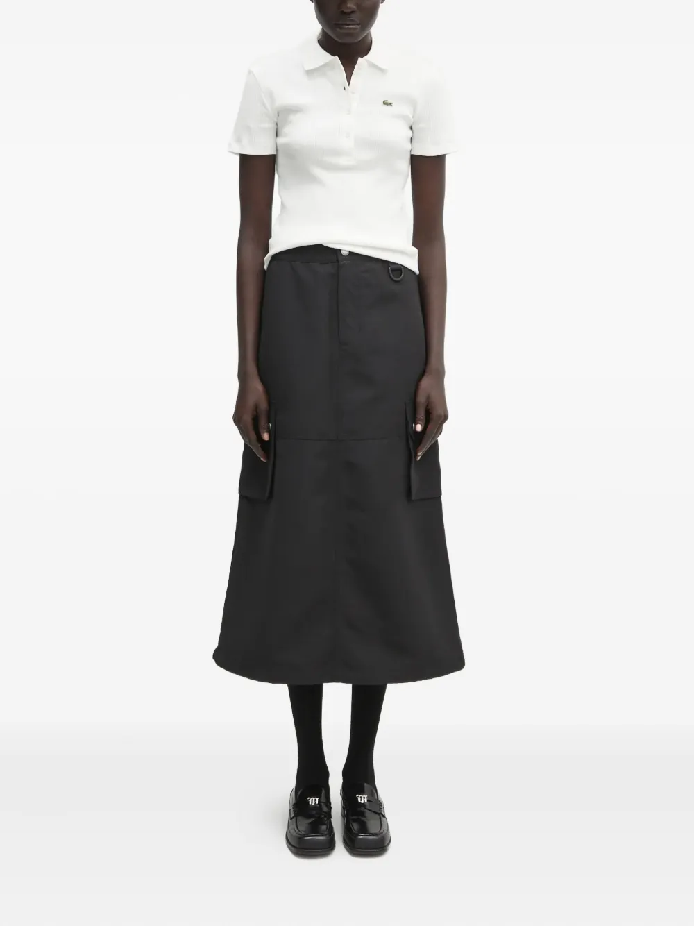 Carhartt WIP logo-patch A-line midi skirt Zwart