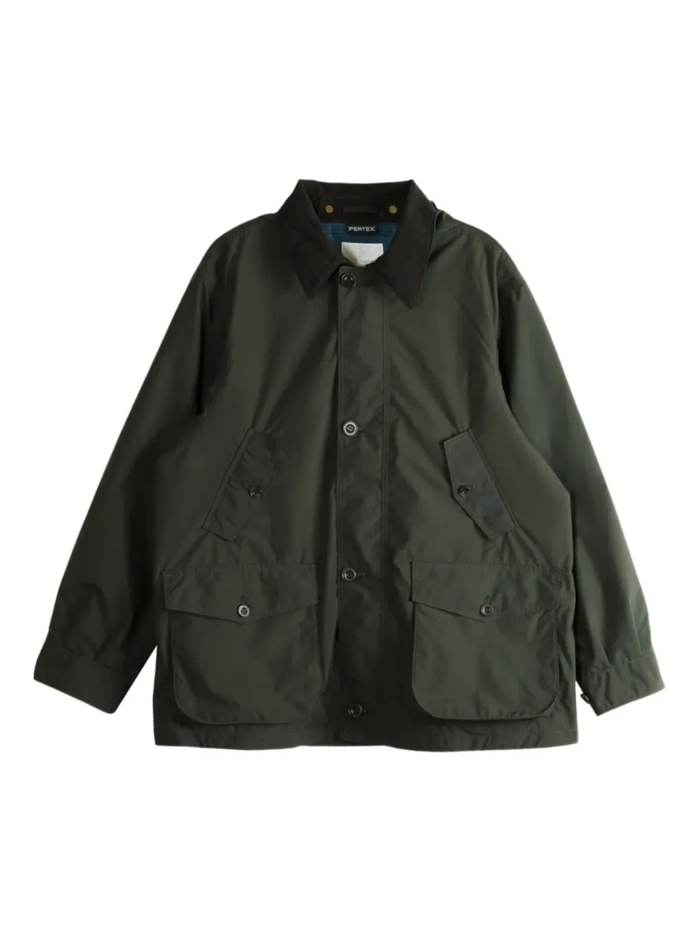 Nanamica x Pertex ︎ Unlimited hooded patch-pocket parka coat Groen