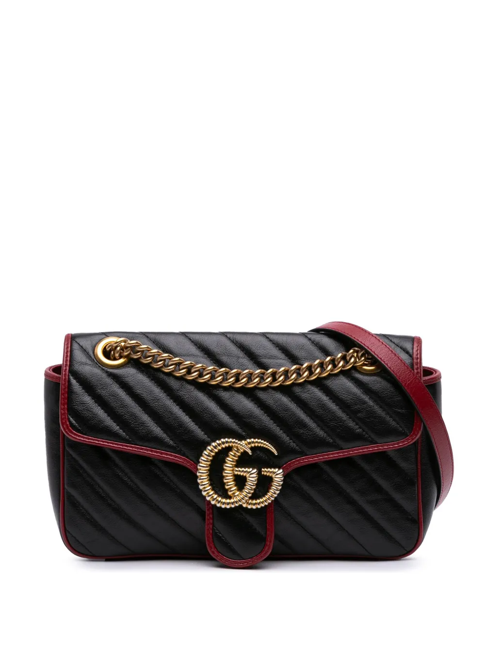 Gucci Pre-Owned 2016-2025 スモール GGマーモント マテラッセ レザー トーション フラップ ショルダーバッグ - Gucci Pre-Owned 2016-2025 スモール GGマーモント マテラッセ レザー トーション フラップ ショルダーバッグ -