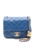 CHANEL Pre-Owned 2020 Mini Square Classic Lambskin Pearl Crush Single Flap crossbody bag - Blue