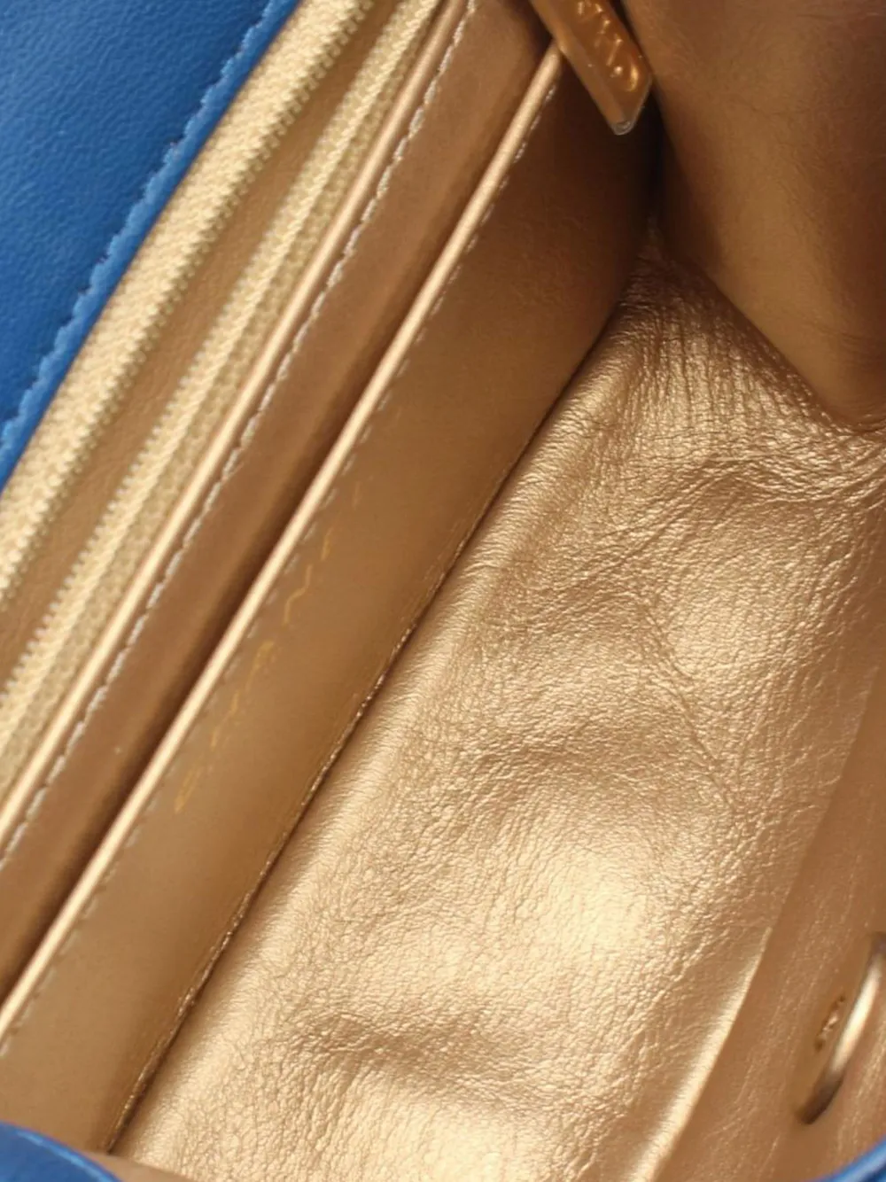 Pre-owned Chanel 2020 Mini Square Classic Lambskin Pearl Crush Single Flap Crossbody Bag In Blue
