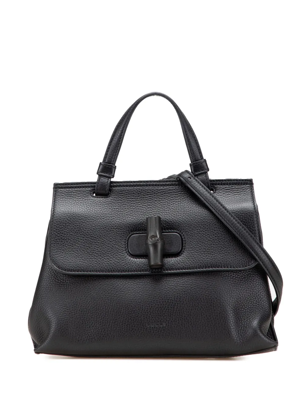 Gucci Pre-Owned 2000-2015 スモール レザー バンブー デイリー サッチェルバッグ - ブラック Gucci Pre-Owned 2000-2015 スモール レザー バンブー デイリー サッチェルバッグ - ブラック