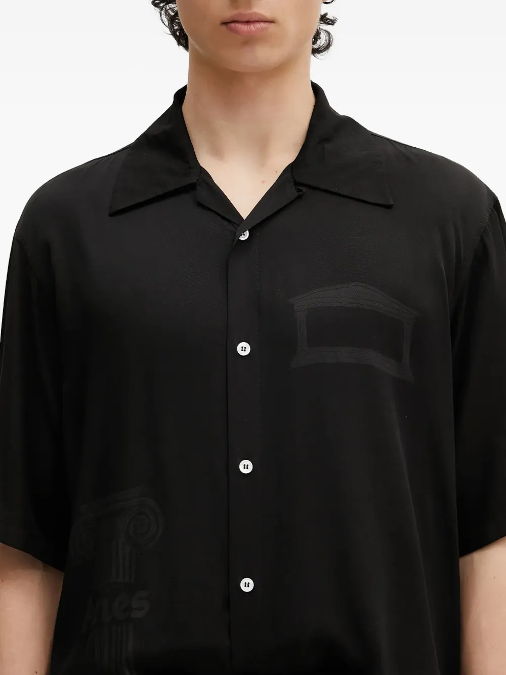 Aries Ancient Column shirt met korte mouwen Zwart