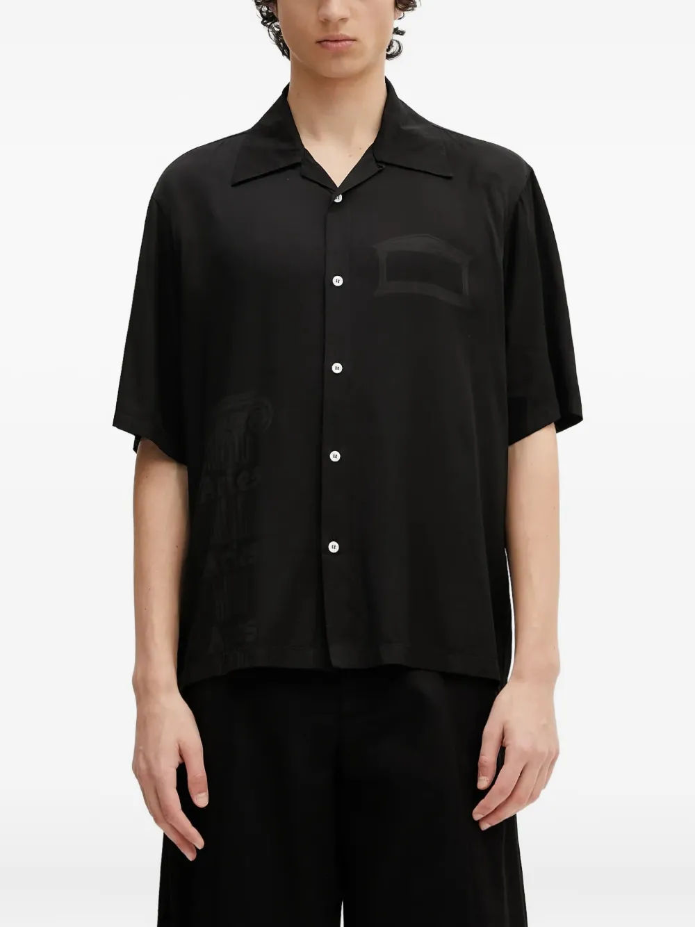 Aries Ancient Column shirt met korte mouwen Zwart