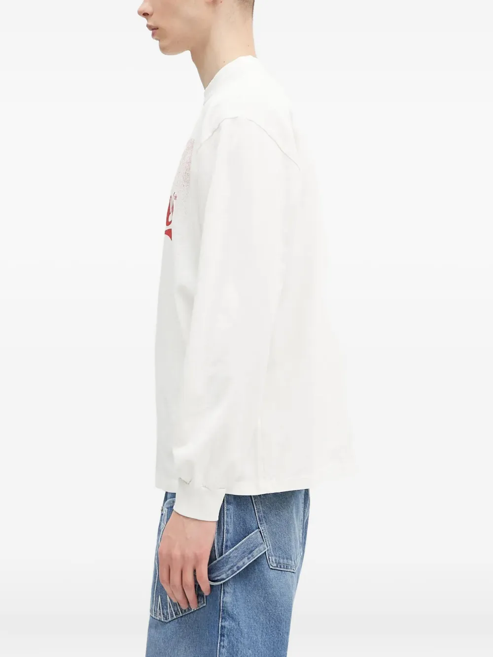 Aries Sweater met logoprint en lange mouwen Beige