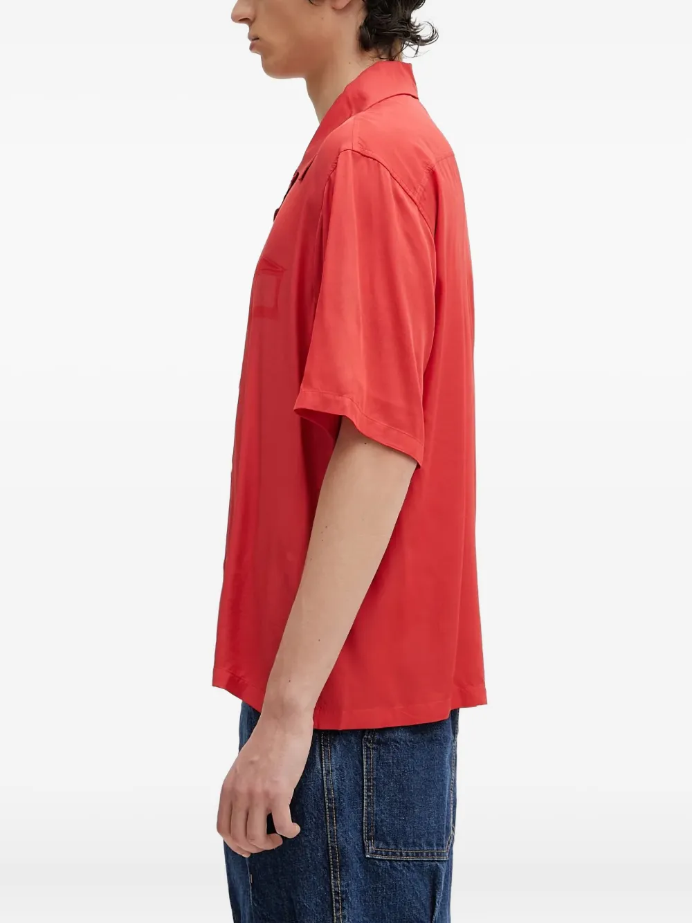 Aries Ancient Column shirt met korte mouwen Rood