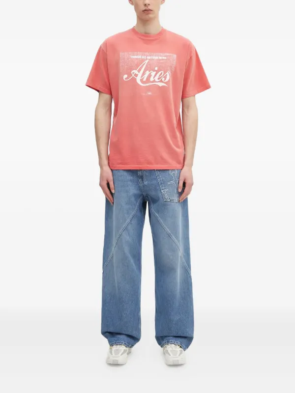 Aries ロゴ Tシャツ | レッド | FARFETCH JP