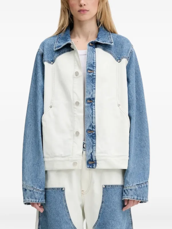Aries ダメージデニムジャケット Aries デニムジャケット | ホワイト | FARFETCH JP
