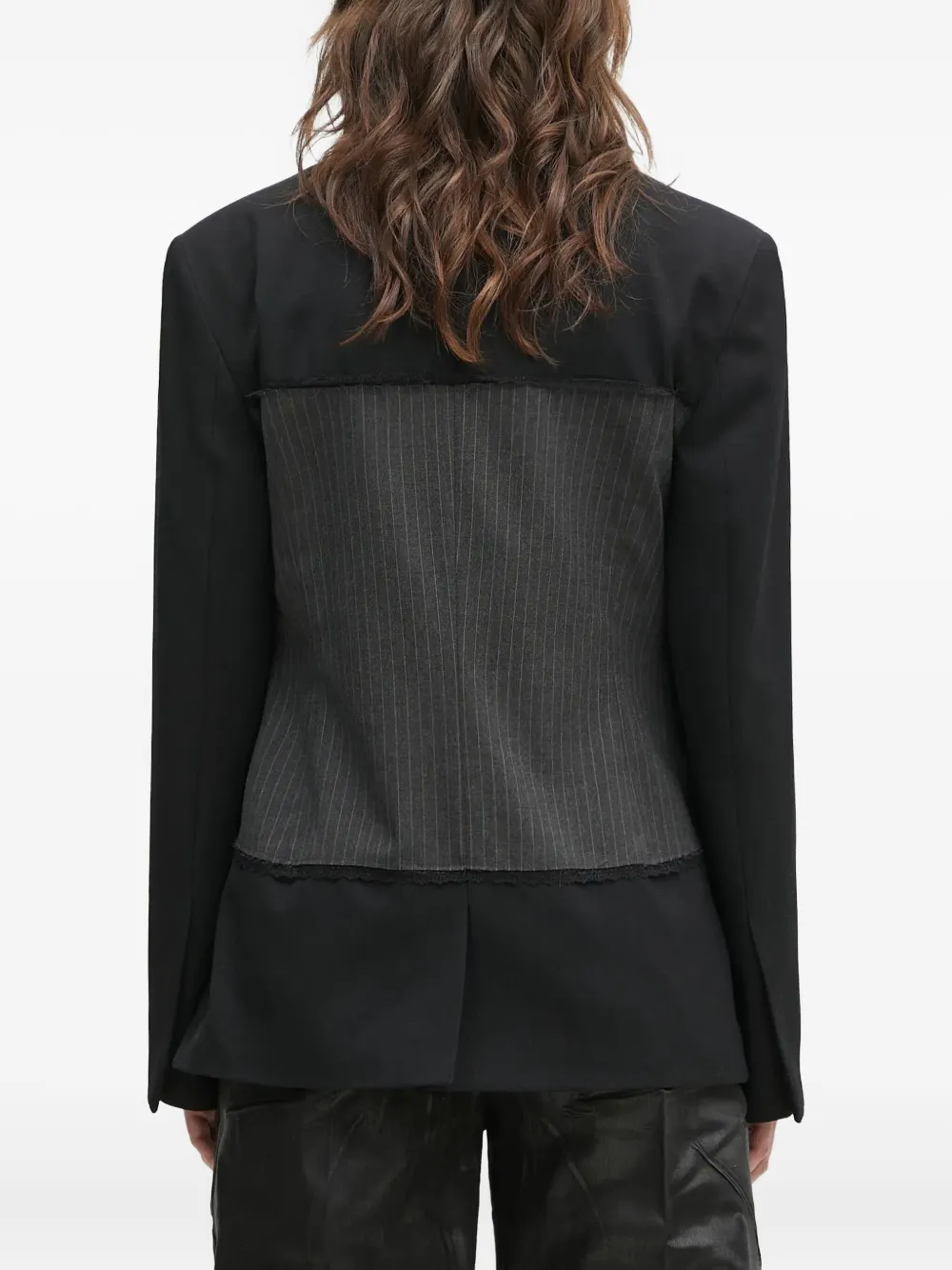 Andersson Bell pinstriped lace-insert blazer Zwart