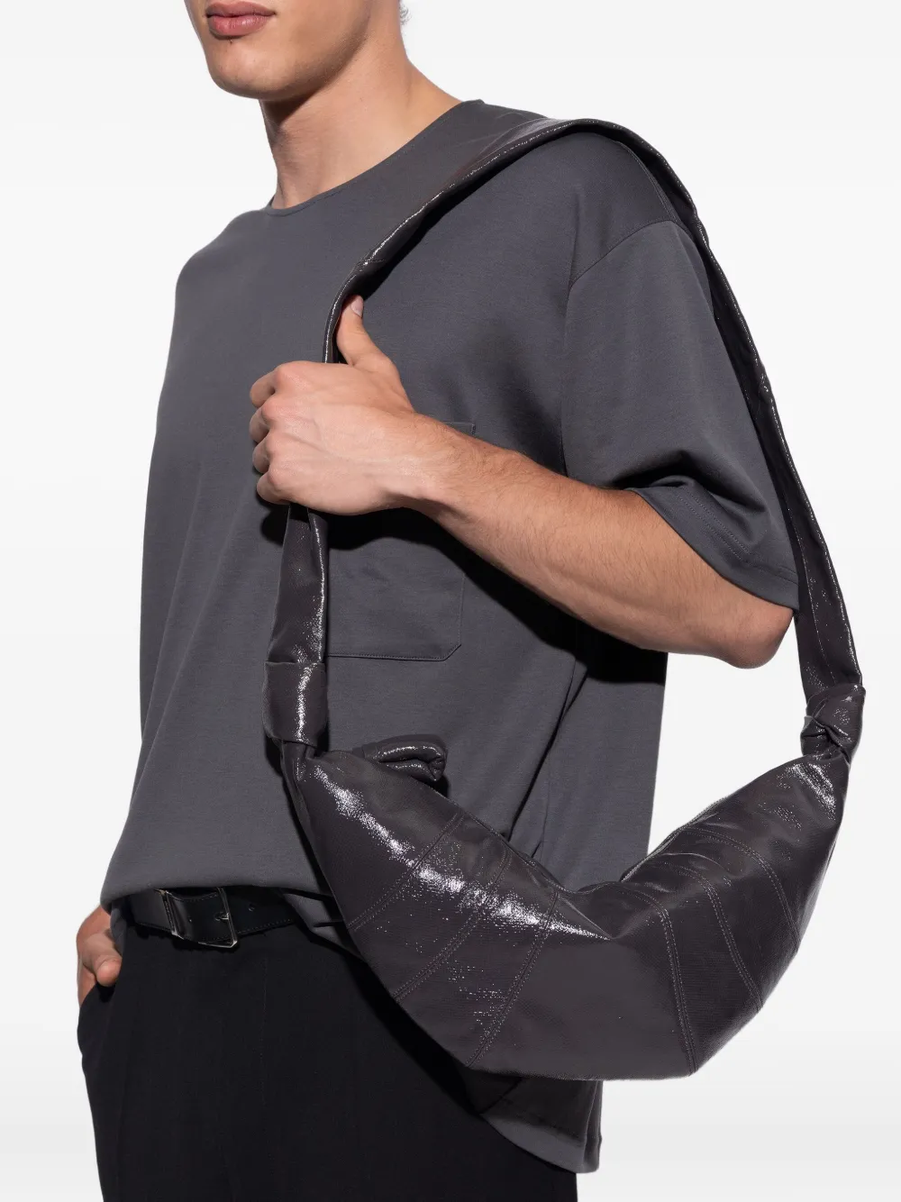 LEMAIRE Medium Croissant schoudertas Grijs