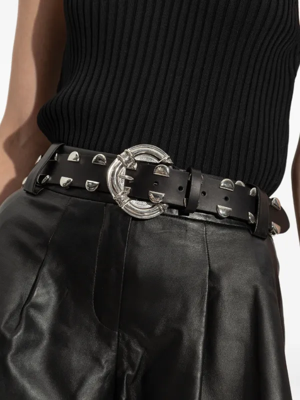 IRO Studded circular-buckle Belt Black FARFETCH GR