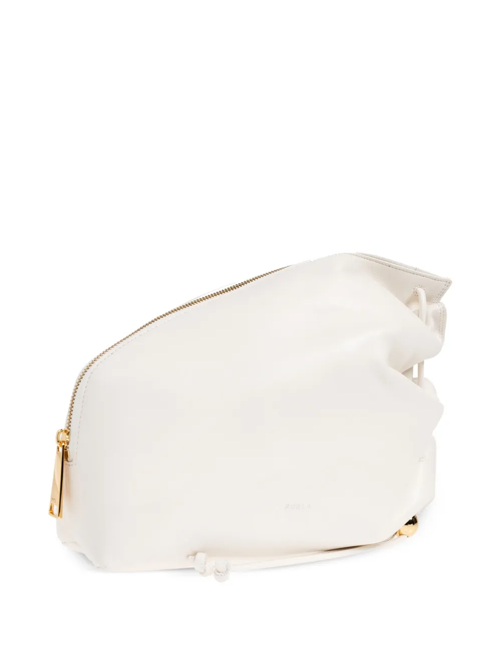 Furla Leren clutch met trekkoord Wit