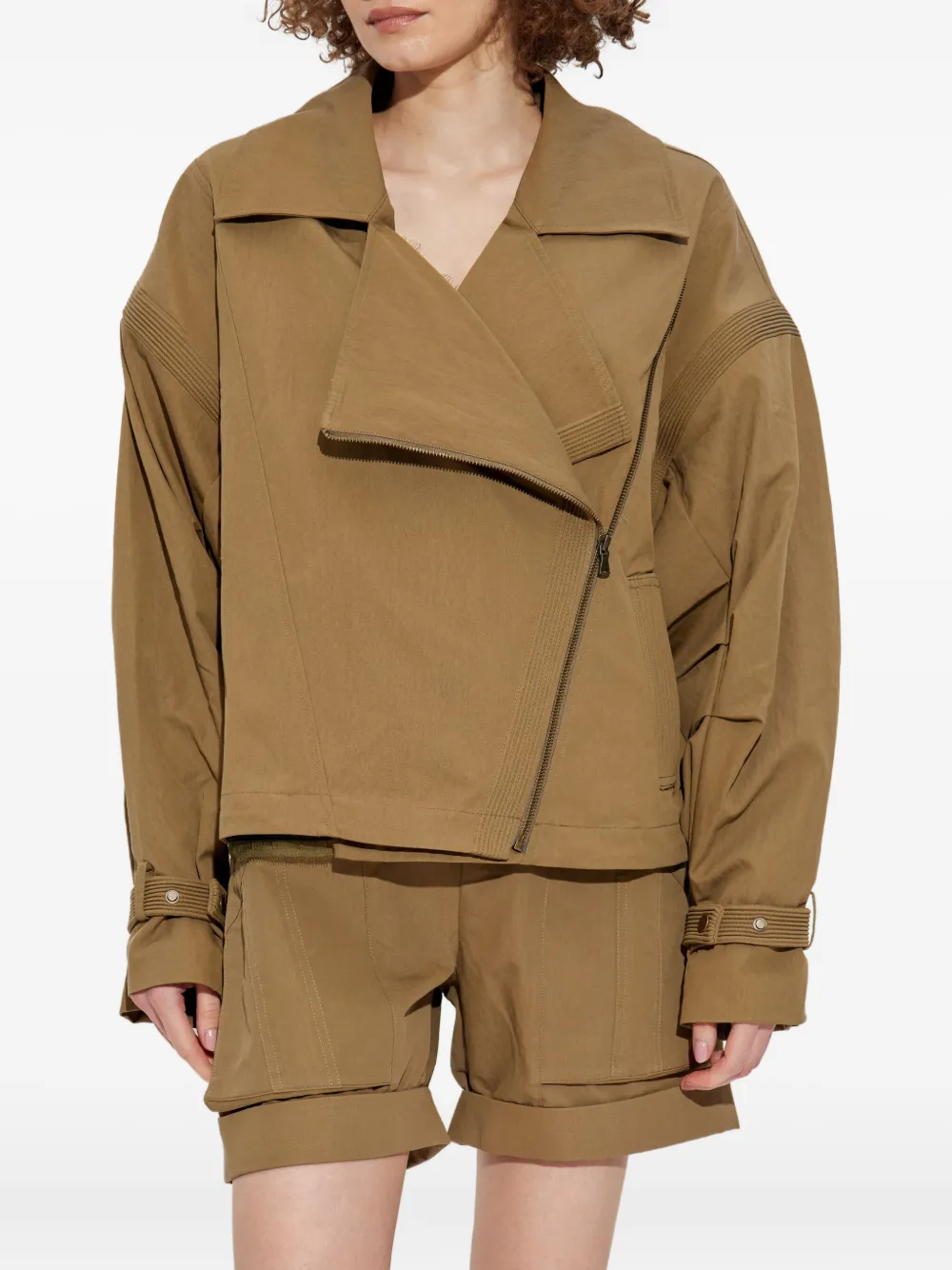 IRO Harper diagonal-zip biker jacket Bruin