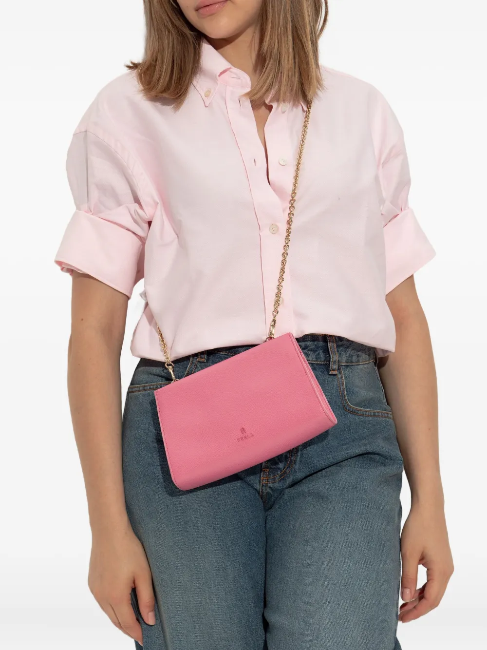 Furla My leren shopper Roze