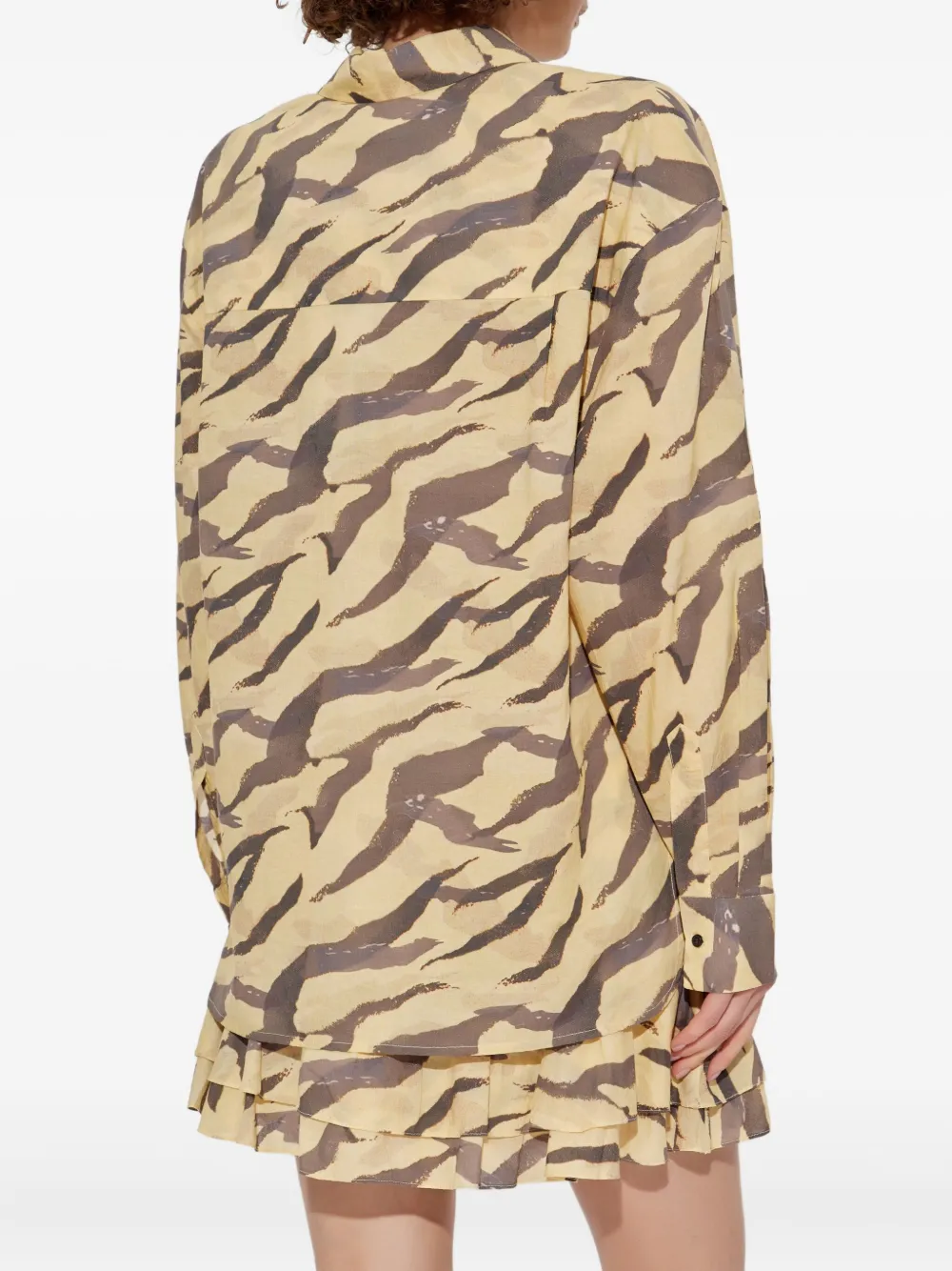 IRO Deriana tiger-print shirt Geel