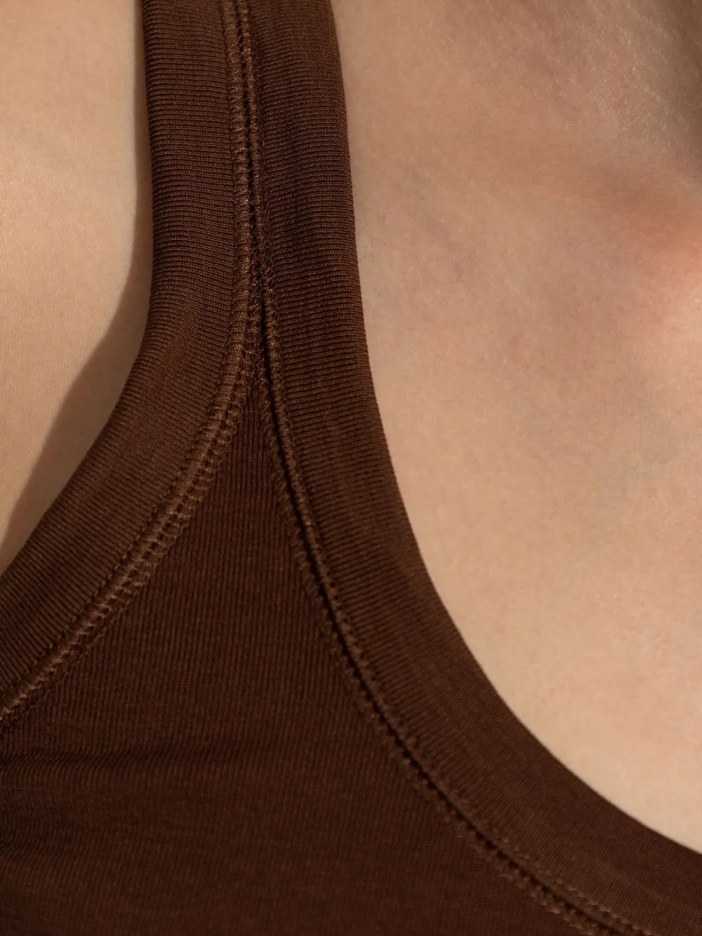 LEMAIRE scoop-neck cotton tank top Bruin