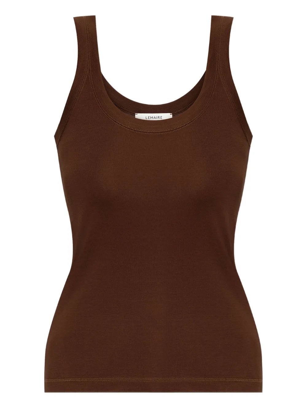 LEMAIRE scoop-neck cotton tank top Bruin
