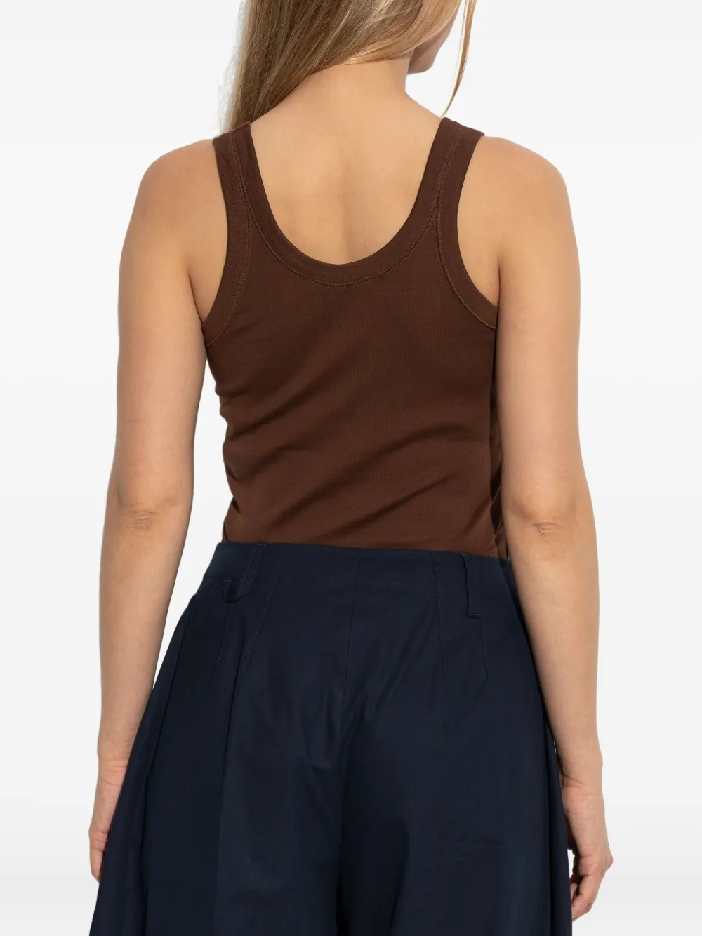 LEMAIRE scoop-neck cotton tank top Bruin