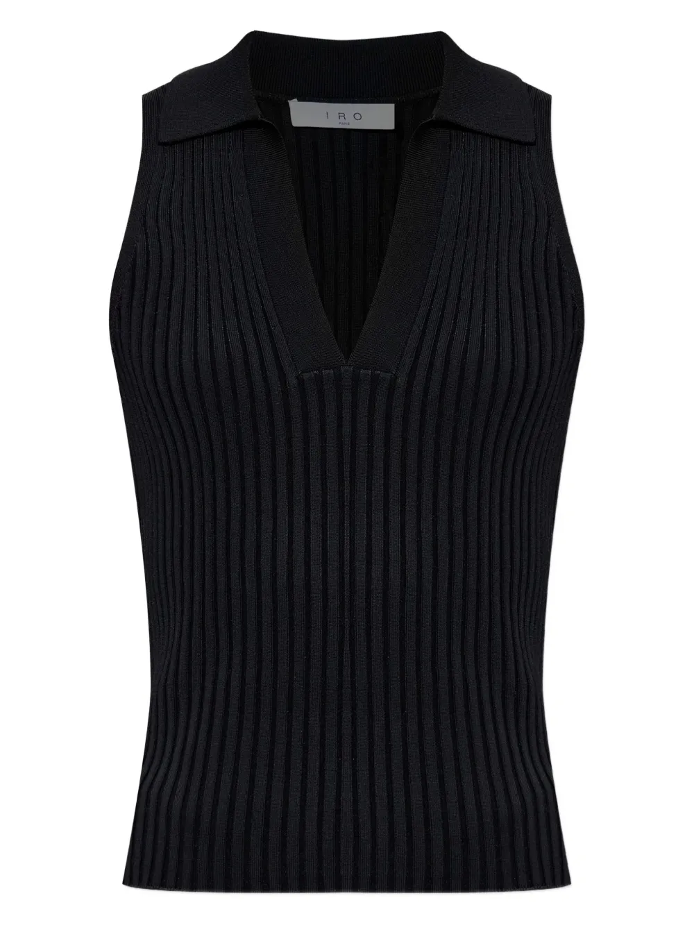 IRO ribbed polo top Zwart