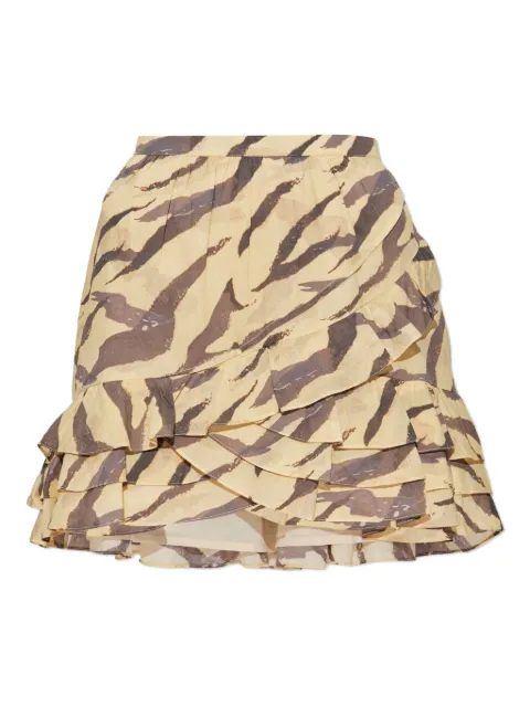 IRO Dauna tiger-print ruffled mini skirt