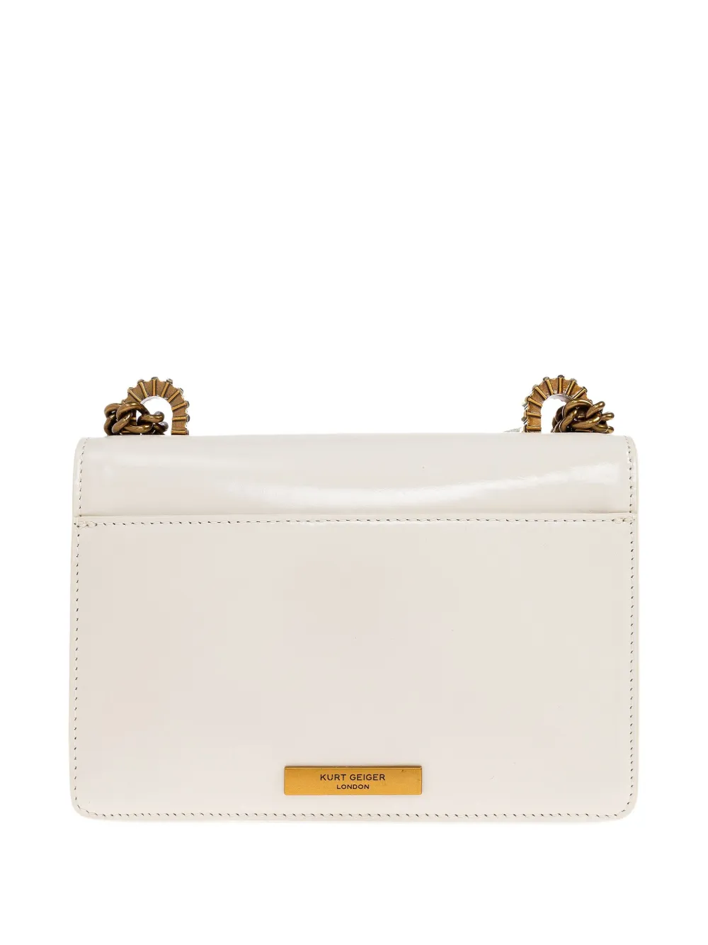 Kurt Geiger Bow Embellished Chain Shoulder Bag In Neutral