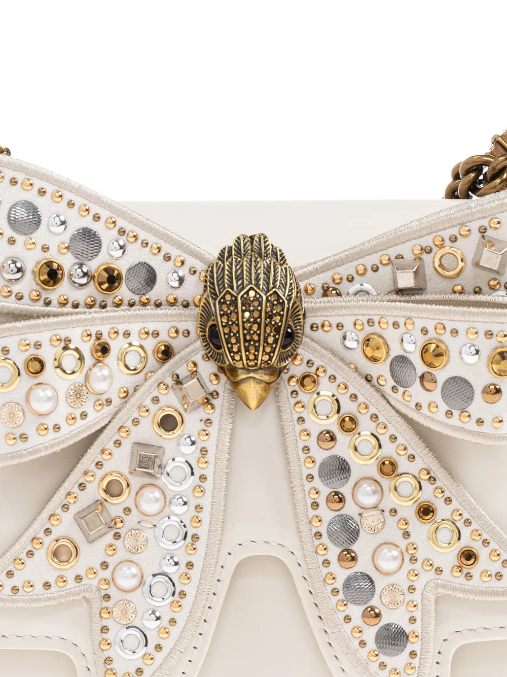Kurt Geiger London bow embellished chain shoulder bag Beige