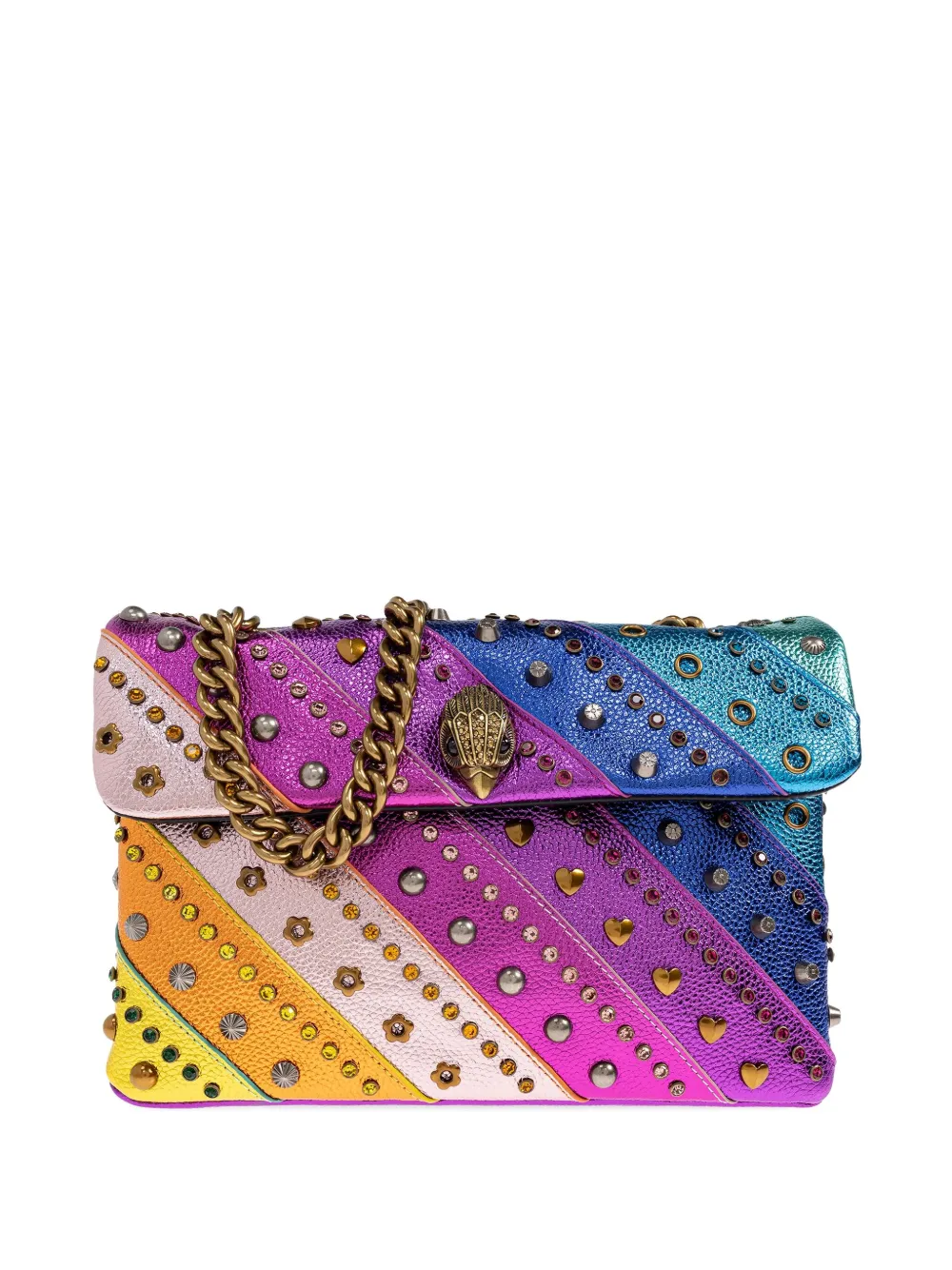 Kurt Geiger London Kensington Studded Cross Body Bag In Pink