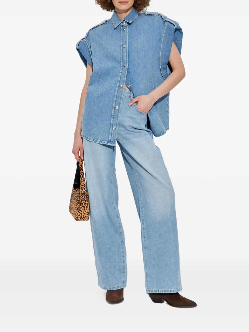 IRO puffed-sleeve denim shirt Blauw