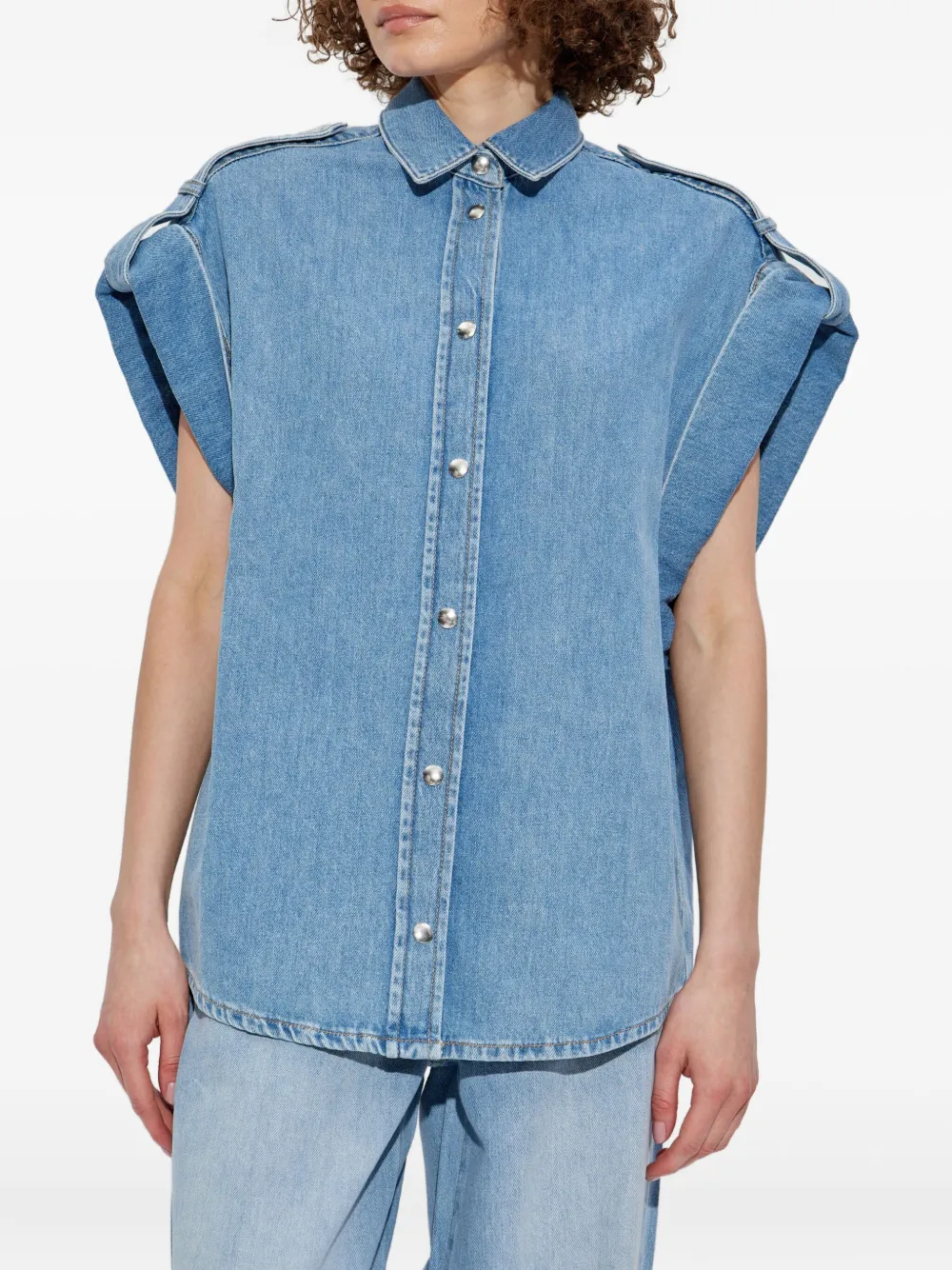 IRO puffed-sleeve denim shirt Blauw