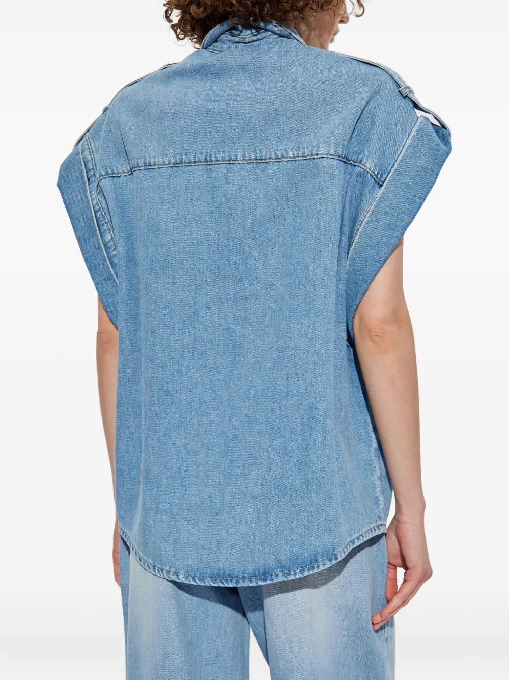 IRO puffed-sleeve denim shirt Blauw
