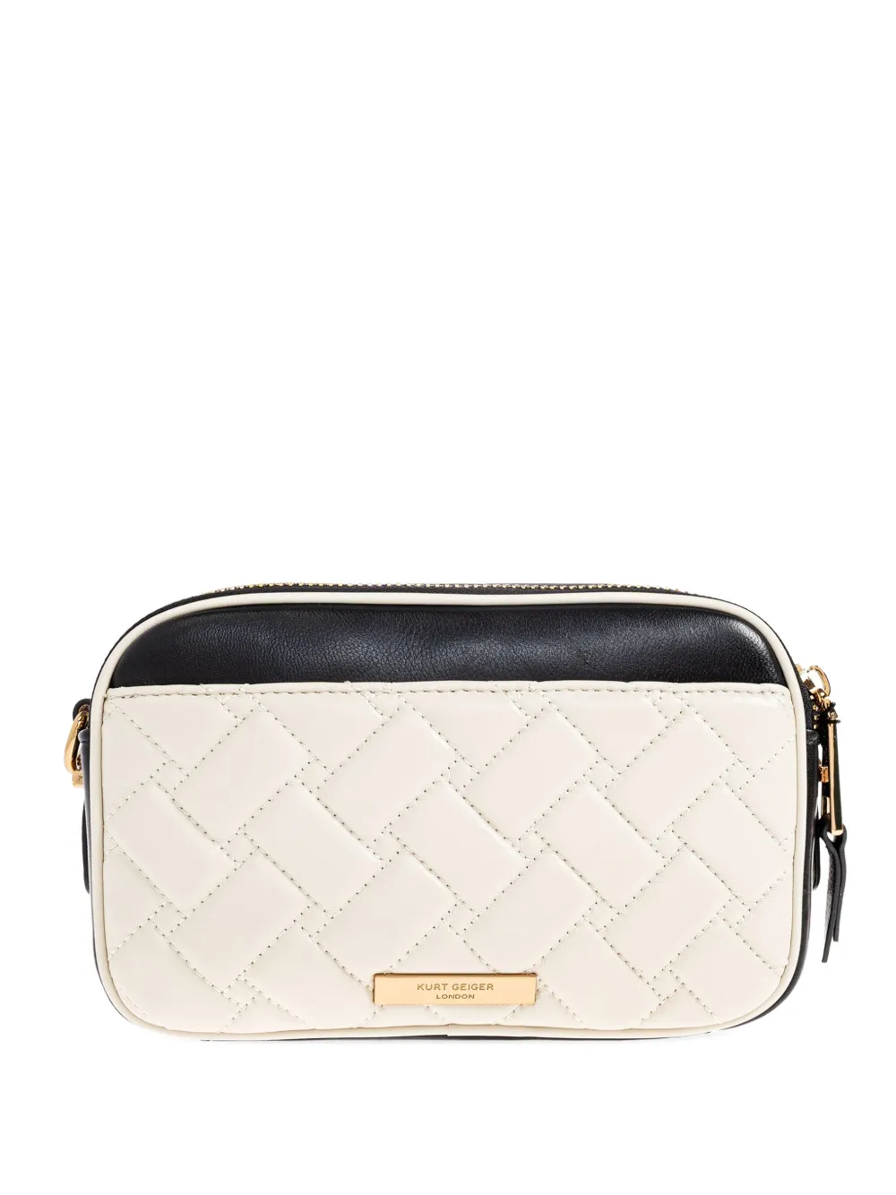 Kurt Geiger Dual-zip Quilted Shoulder Bag In White