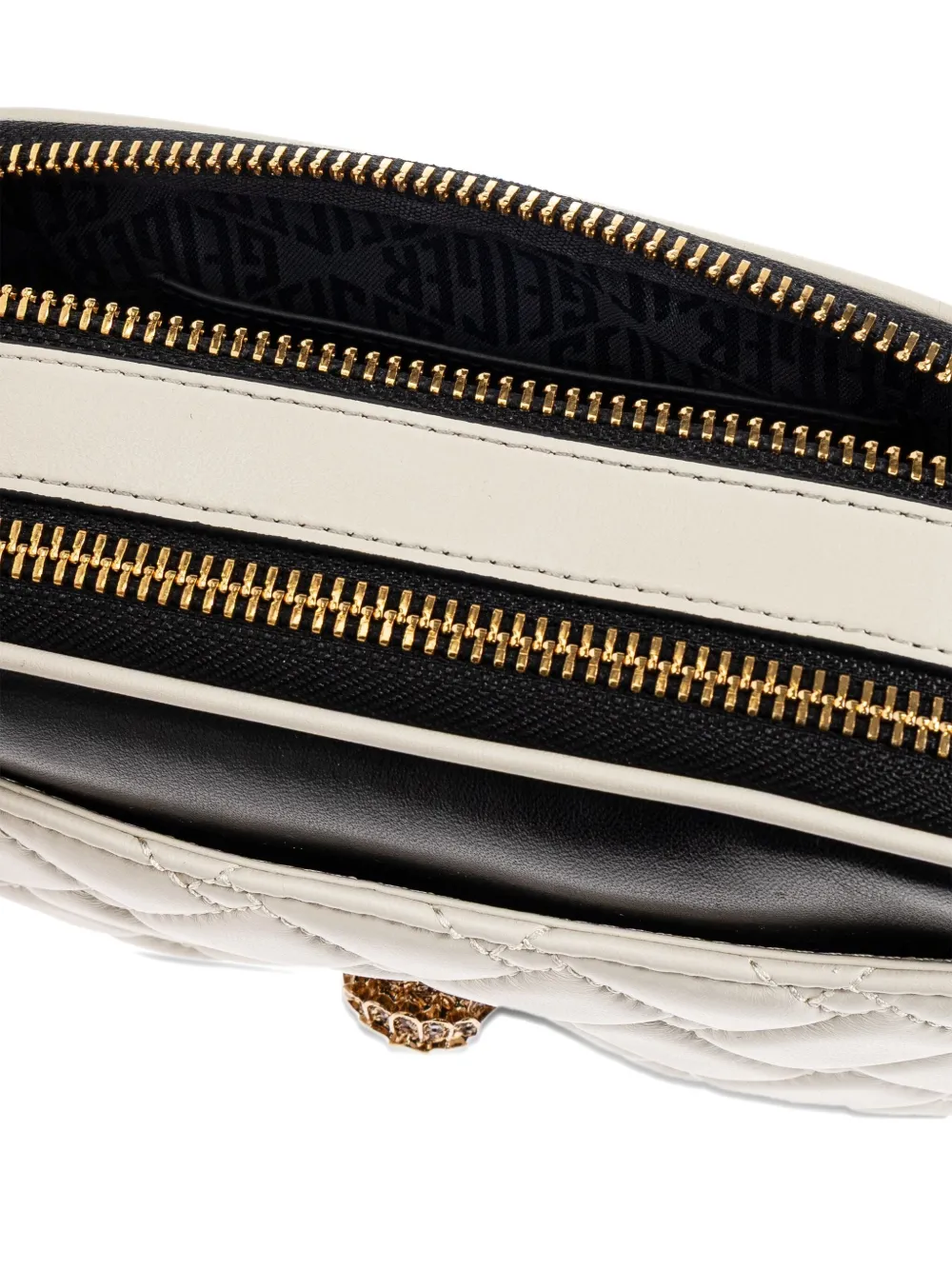 Kurt Geiger London dual-zip quilted shoulder bag Wit