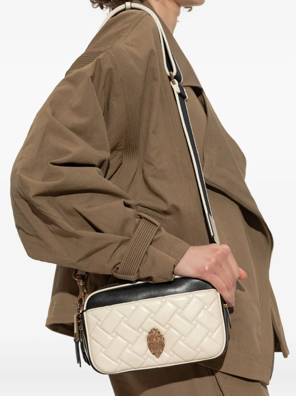 Kurt Geiger London Gewatteerde schoudertas met dubbele rits - Wit