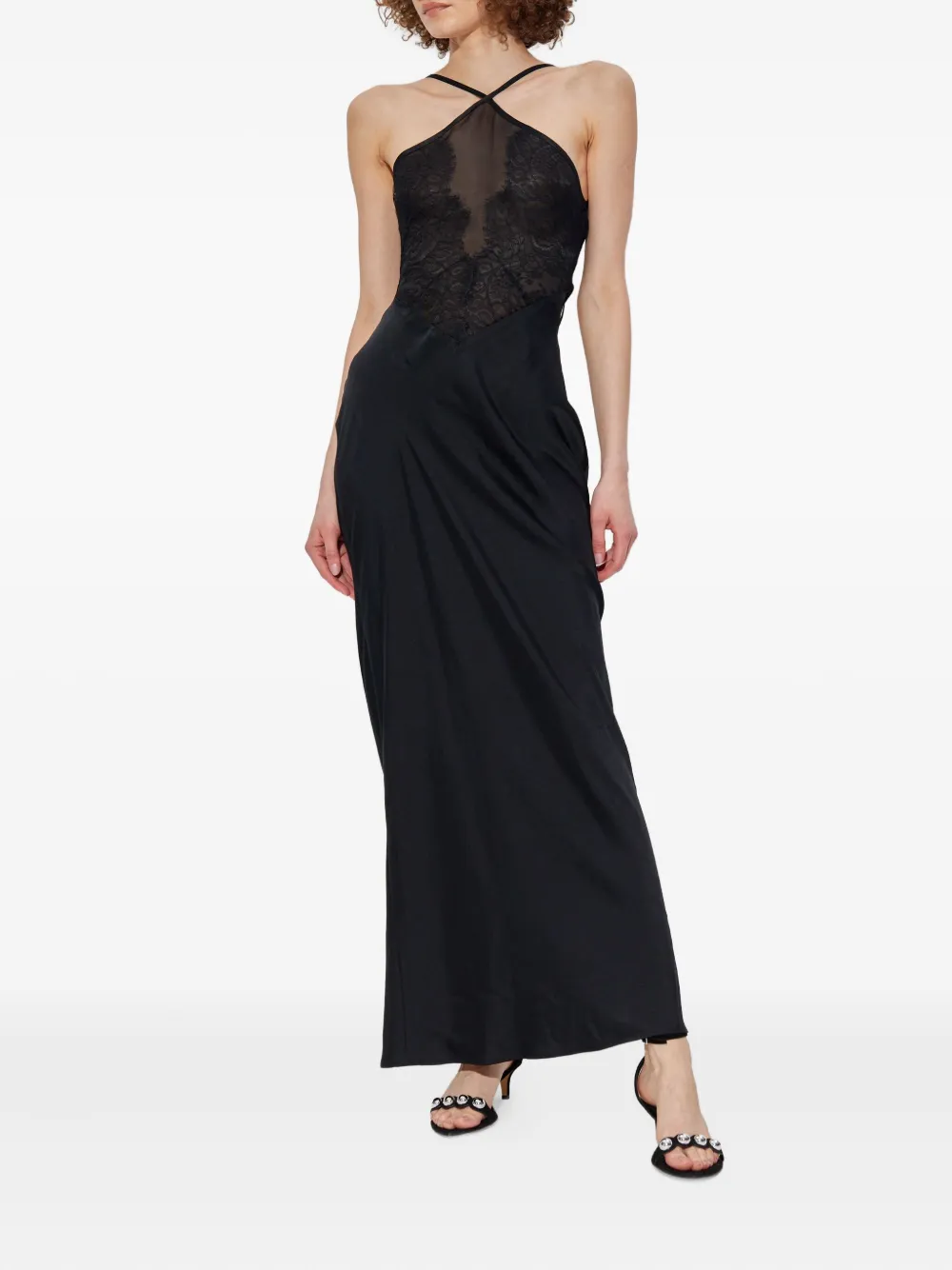 Iro Lace-insert Midi Slip Dress In Black