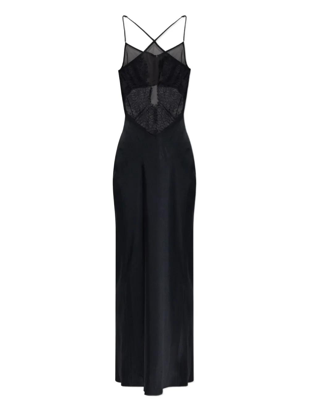 IRO lace-insert midi slip dress Zwart