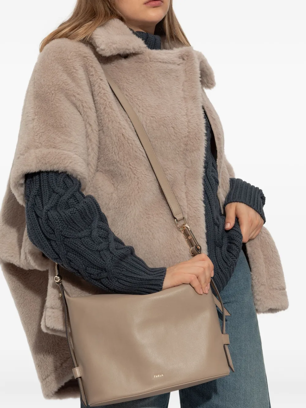 Furla Medium Nuvola Shoulder Bag In Neutral