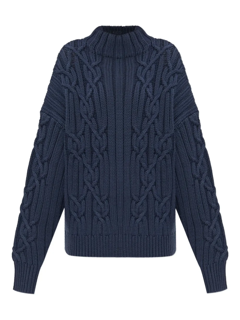 IRO Novani cable-knit high-neck sweater Blauw