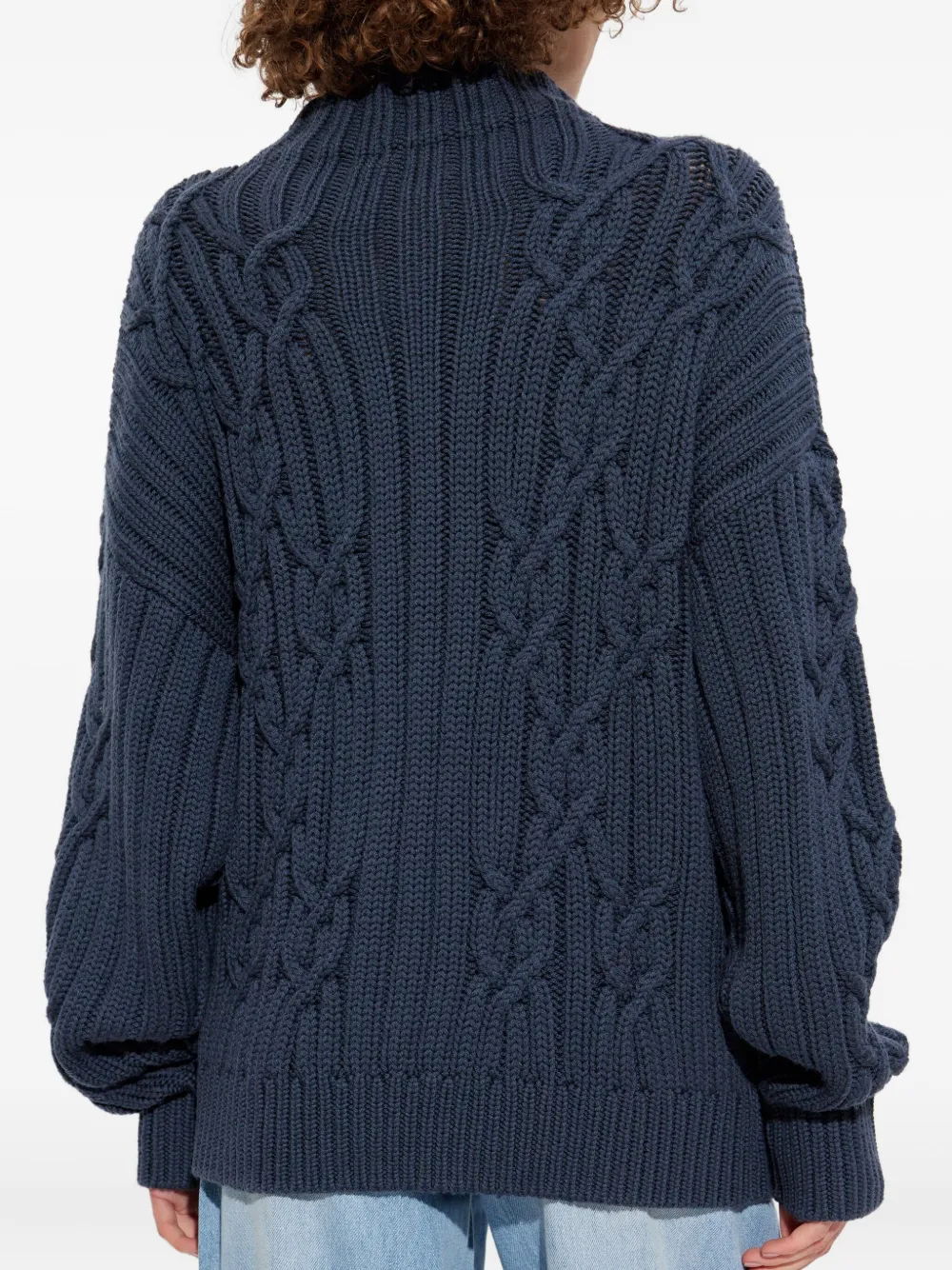 IRO Novani cable-knit high-neck sweater Blauw