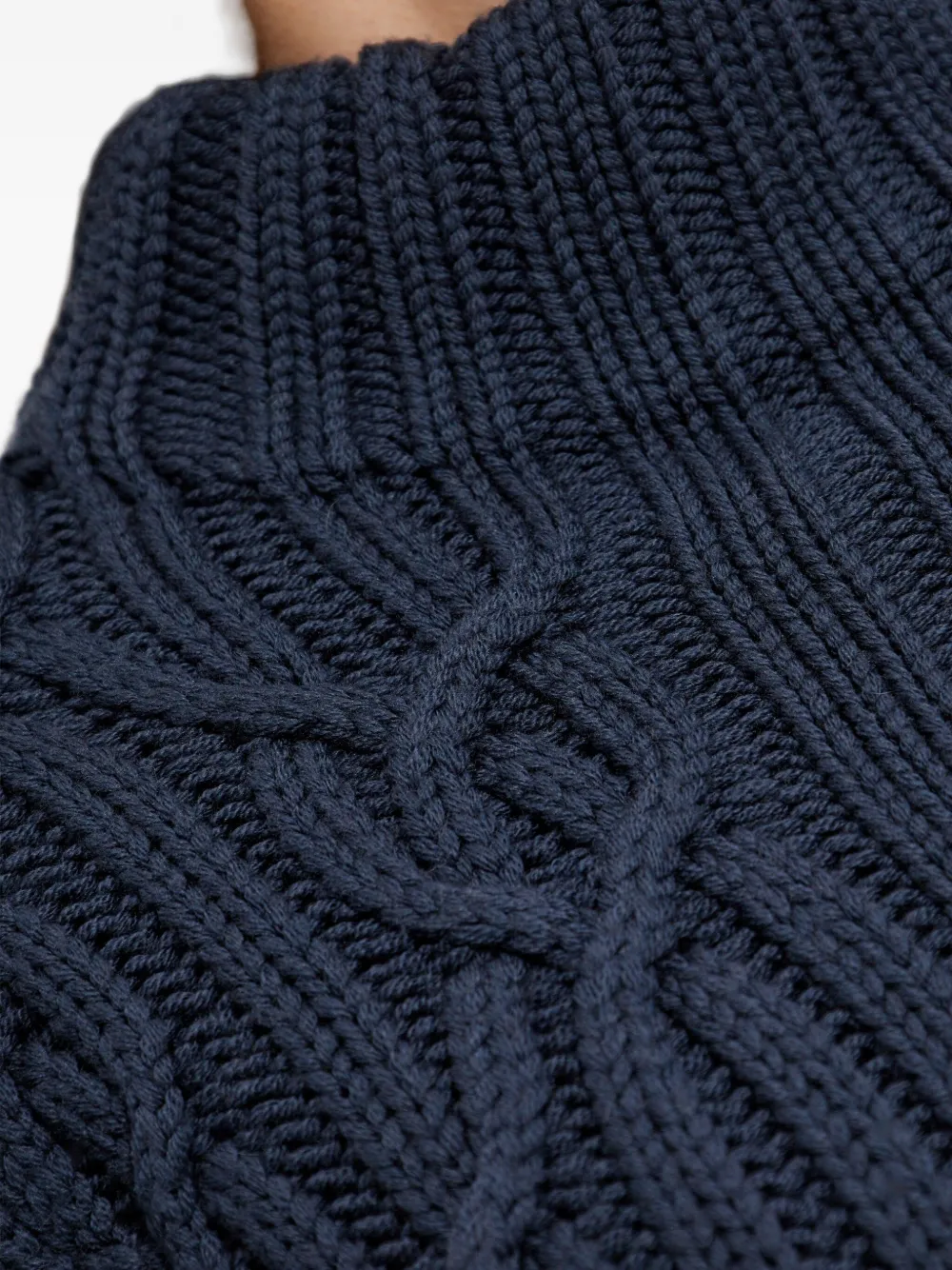 IRO Novani cable-knit high-neck sweater Blauw