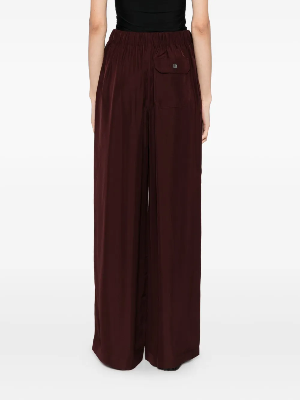 Loewe Pyjama Silk Trousers In Burgundy