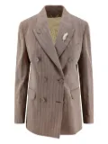 Golden Goose double-breasted feather-detail jacket - Neutrals