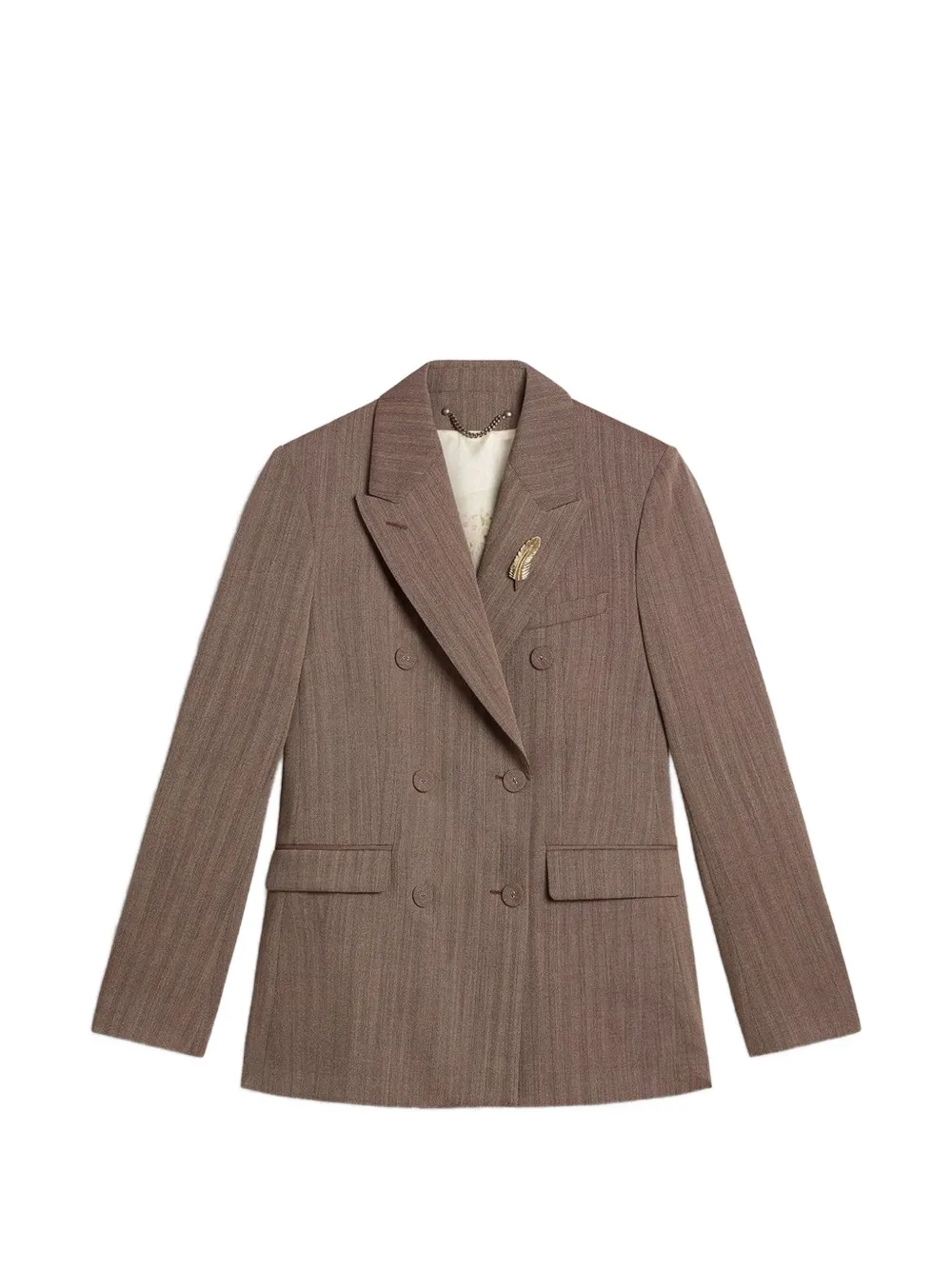 Golden Goose double-breasted feather-detail jacket - Neutrals