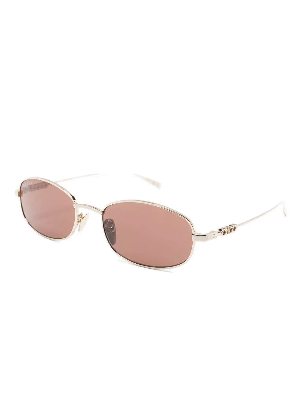 Gucci Eyewear Zonnebril met ovaal montuur - Goud