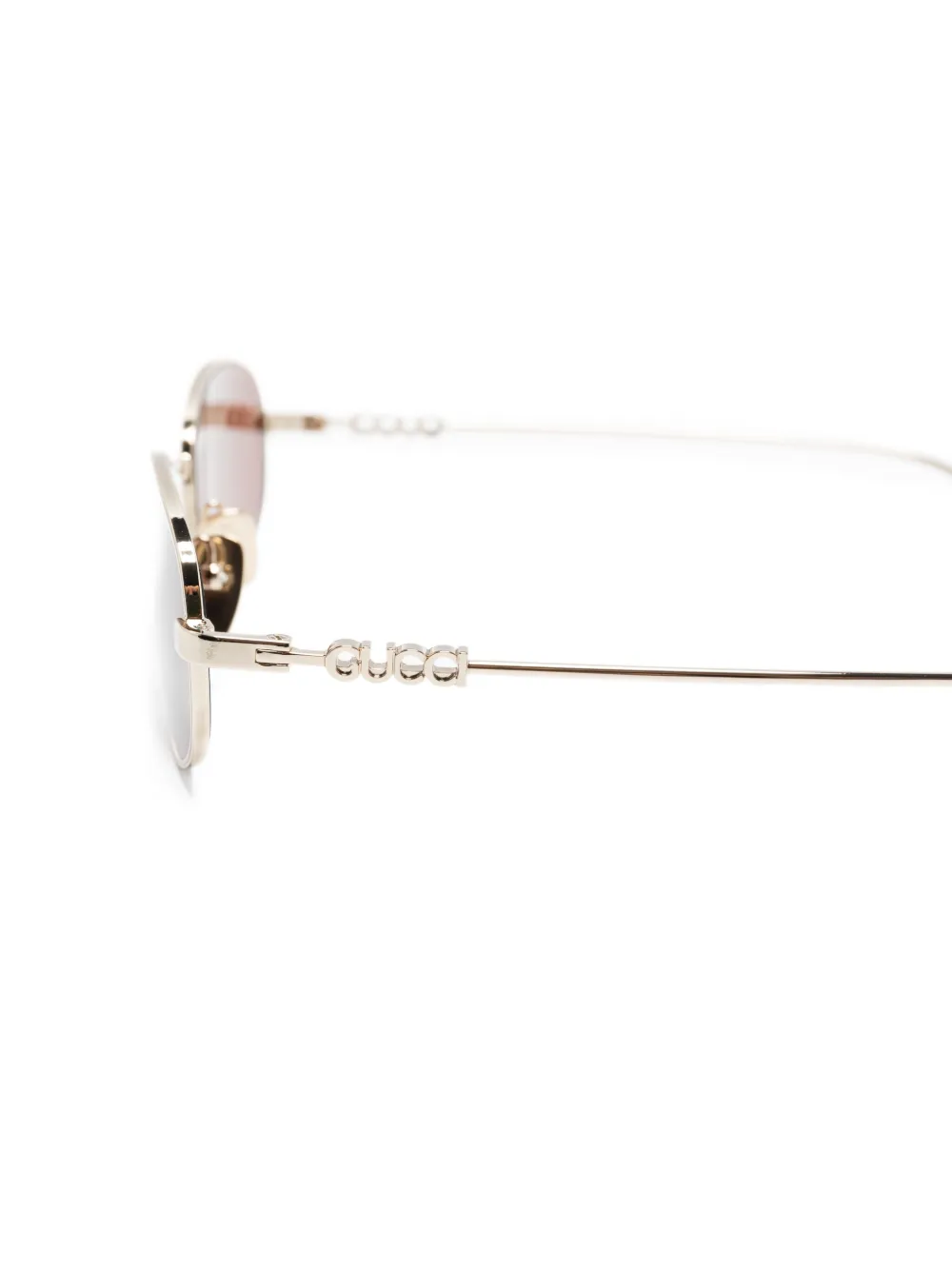 Gucci Eyewear Zonnebril met ovaal montuur Goud