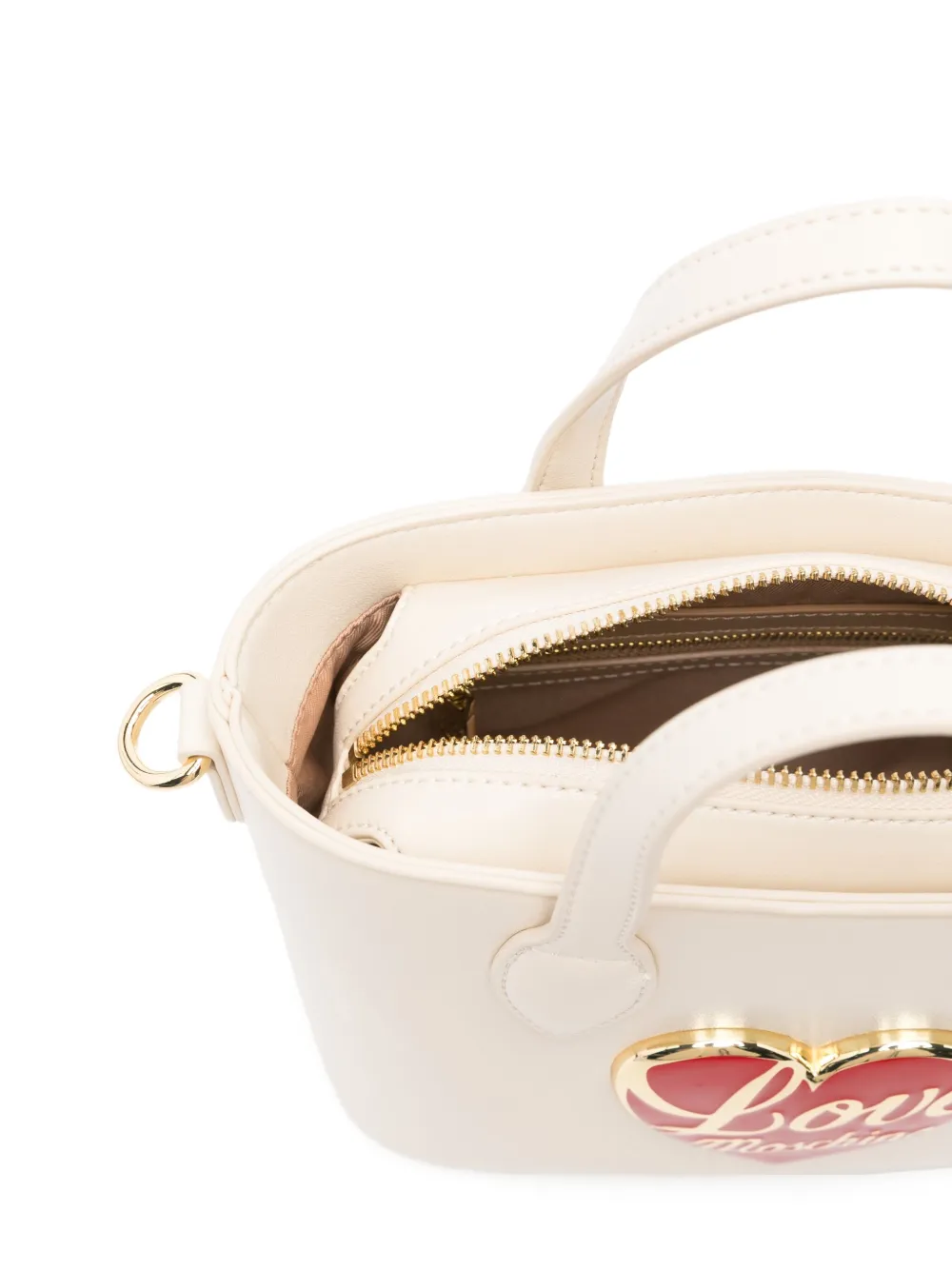 Love Moschino Shopper met hartplakkaat Beige