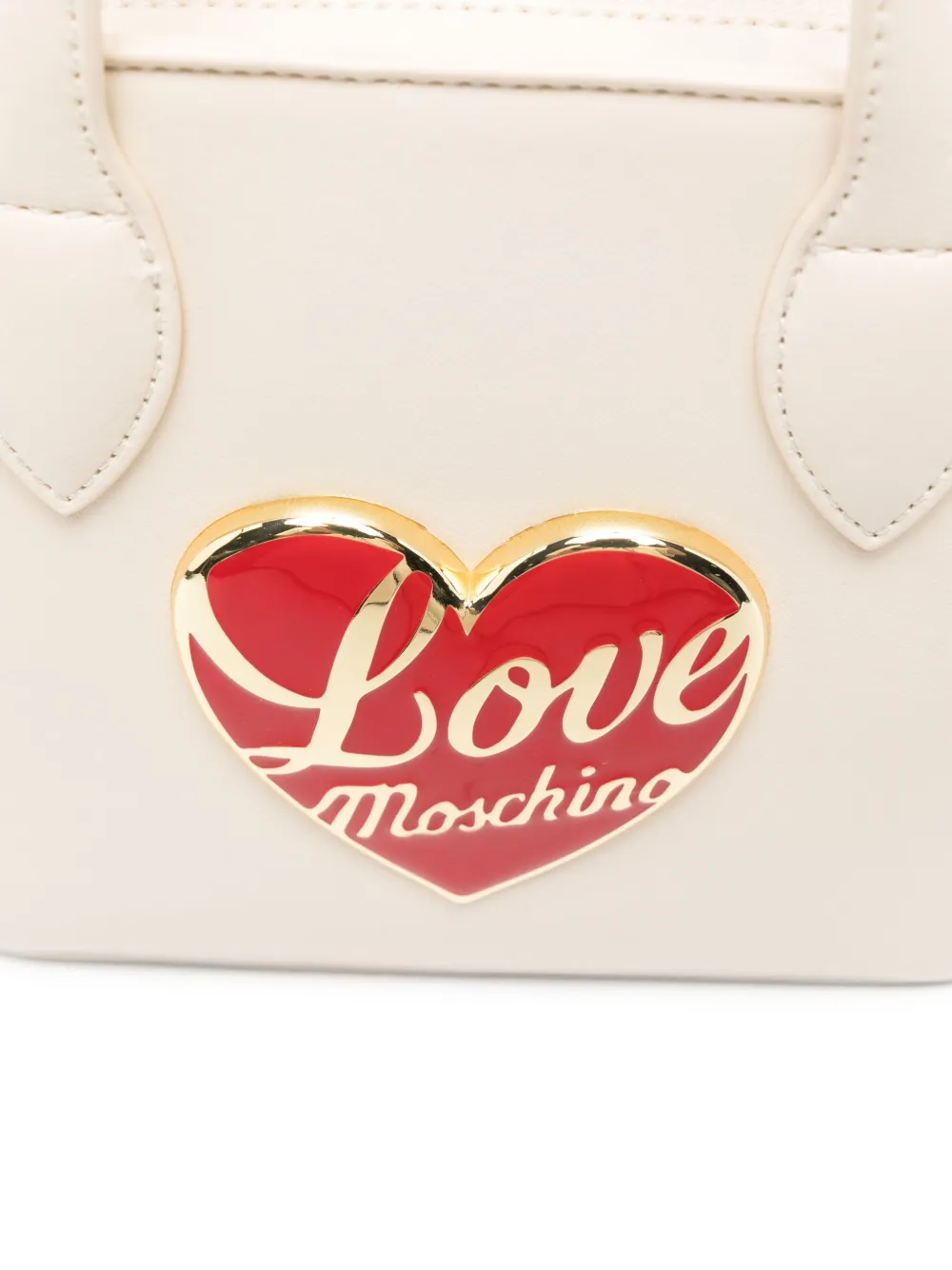 Love Moschino Shopper met hartplakkaat Beige