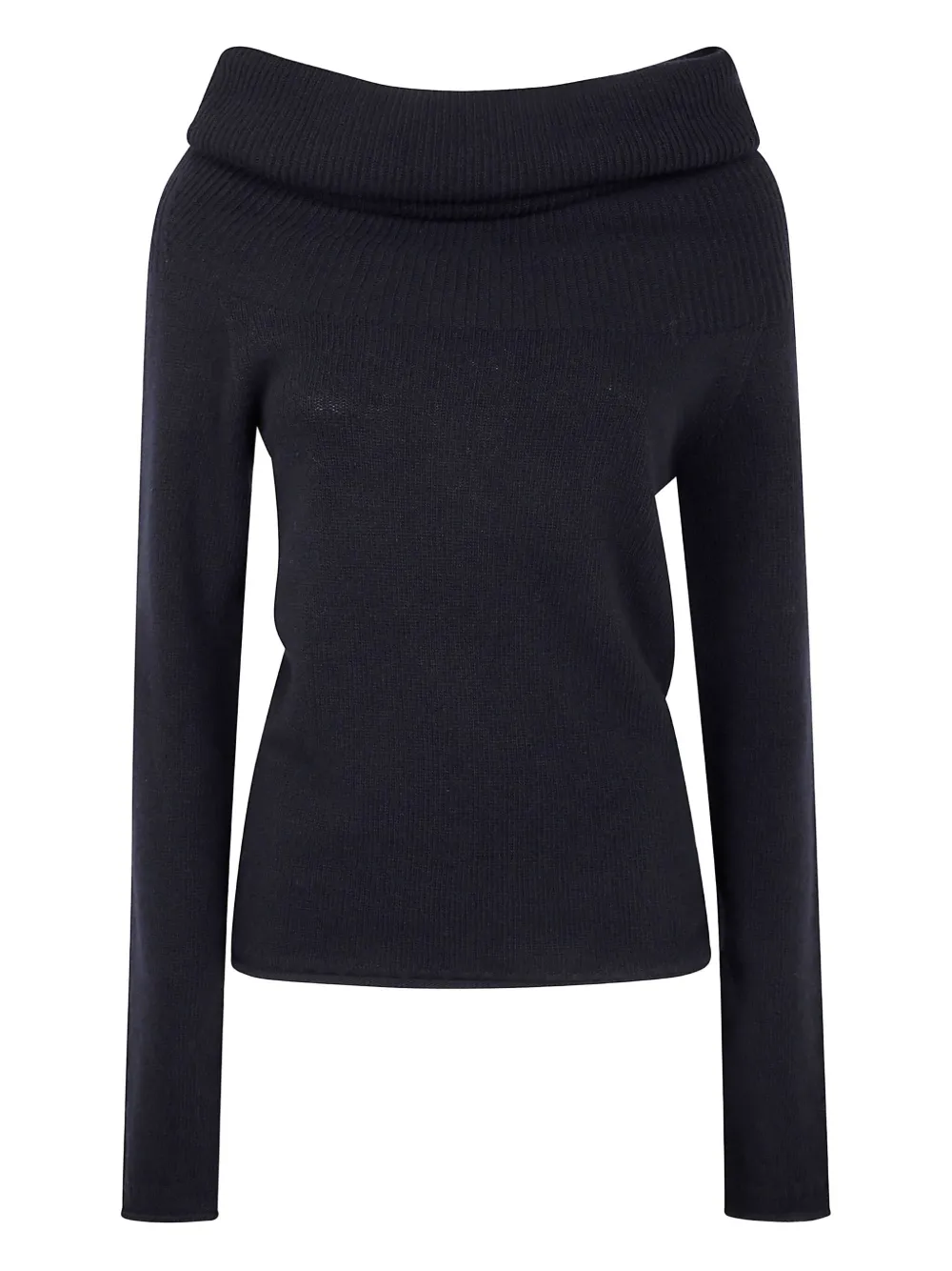 cowl-neck ribbed sweater