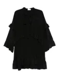 P.A.R.O.S.H. lace-trimmed ruffled dress - Black