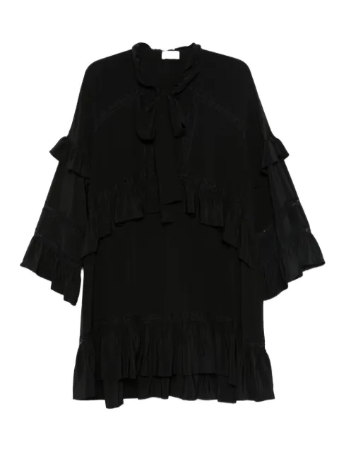 P.A.R.O.S.H. lace-trimmed ruffled dress