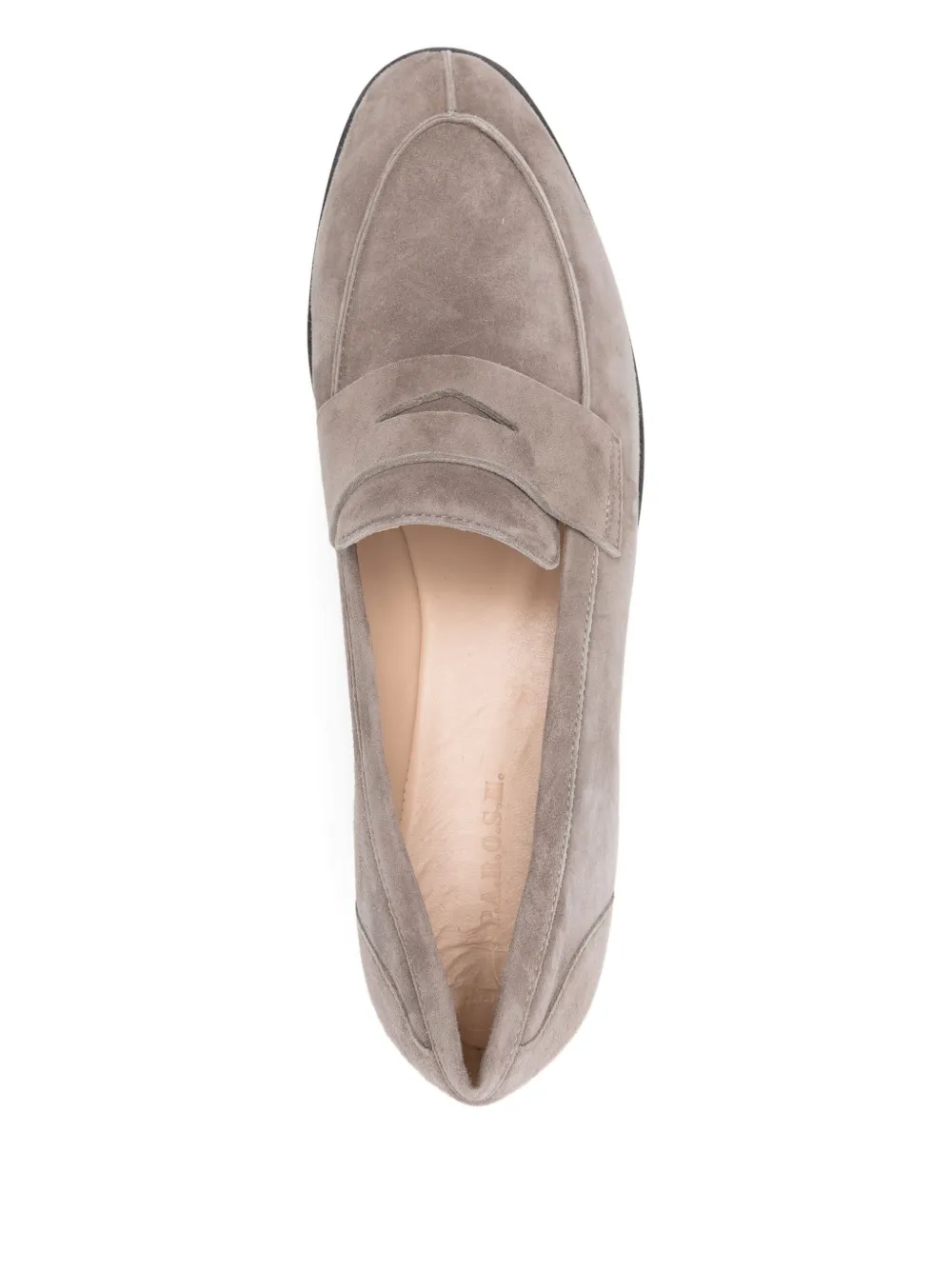 P.a.r.o.s.h Penny-strap Suede Loafers In Gray